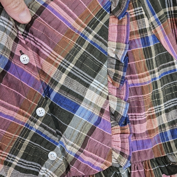 Veronica Beard Multicolor Plaid Blouse - Picture 8 of 16